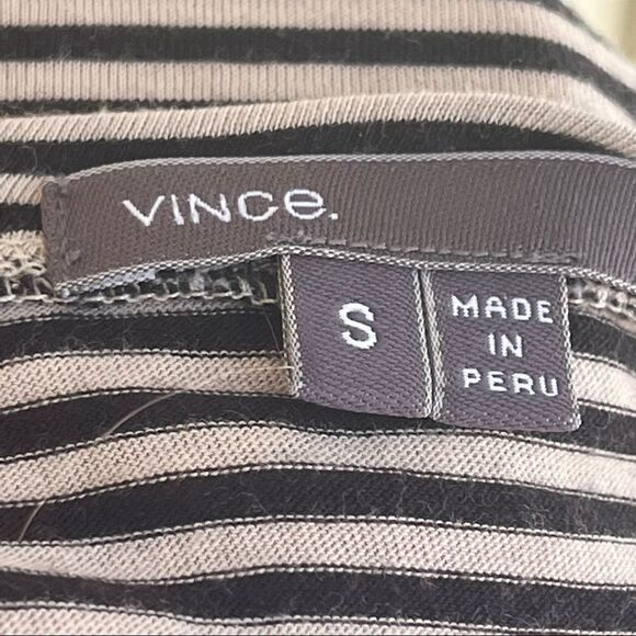Vince Navy/ White Striped Modal Blend Longline Top S - Picture 5 of 6